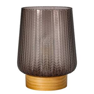 Tafellamp Glamour type A fineer van echt hout/gekleurd glas - 1 lichtbron - Taupe