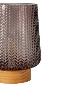 Tafellamp Glamour type A fineer van echt hout/gekleurd glas - 1 lichtbron - Taupe