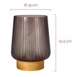 Lampe Glamour - Type A Placage en bois véritable / Verre coloré - 1 ampoule - Taupe