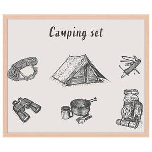 Bild Camping Set Buche Massiv / Acrylglas - Naturell - 53 x 63 cm