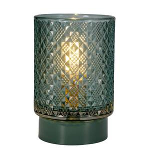 Tafellamp Glamour type C aluminium/gekleurd glas - 1 lichtbron - Turquoise