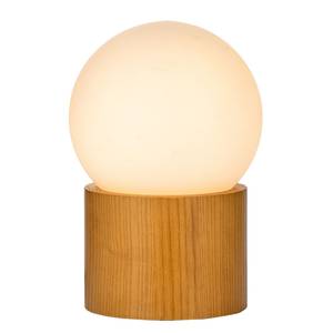 Lampada da tavolo Woody Shine Impiallacciato in vero legno / Vetro opale - Frassino / Bianco - 1 punto luce