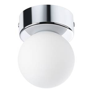 Plafondlamp Gove opaalglas/chroom - 1 lichtbron - Chrome - Diameter: 8 cm