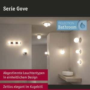 Plafondlamp Gove opaalglas/chroom - 1 lichtbron - Chrome - Diameter: 8 cm