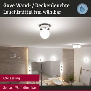 Deckenleuchte Gove Opalglas / Chrom - 1-flammig - Chrom - Durchmesser: 8 cm