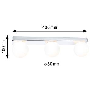 Wandleuchte Gove Balken Opalglas / Chrom - 3-flammig - Chrom