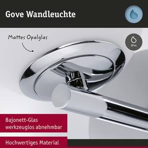 Wandlamp Gove opaalglas/chroom - 1 lichtbron - Chrome