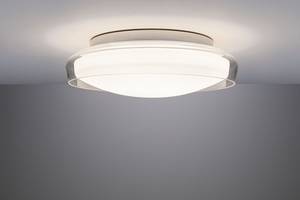 Lampada da soffitto Luena Cromo / Vetro trasparente - Color argento / Bianco - 1 punto luce - Diametro: 35 cm