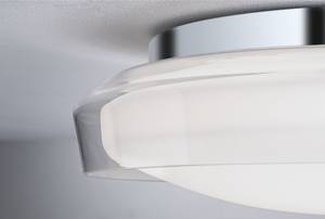 Lampada da soffitto Luena Cromo / Vetro trasparente - Color argento / Bianco - 1 punto luce - Diametro: 35 cm