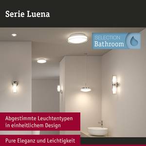 Plafondlamp Luena chroom/transparant glas - zilverkleurig/wit- 1 lichtbron - Diameter: 35 cm