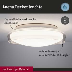 Plafondlamp Luena chroom/transparant glas - zilverkleurig/wit- 1 lichtbron - Diameter: 35 cm