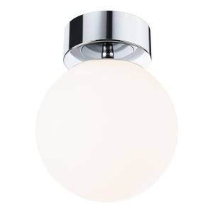 Plafondlamp Gove opaalglas/chroom - 1 lichtbron - Chrome - Diameter: 17 cm