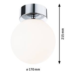 Plafondlamp Gove opaalglas/chroom - 1 lichtbron - Chrome - Diameter: 17 cm