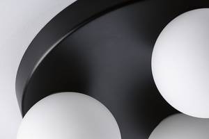 Plafonnier Gove Rondel Verre opalin / Aluminium - 3 ampoule - Noir