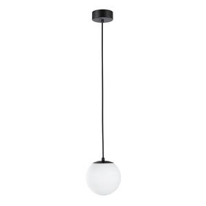 Hanglamp Gove opaalglas/aluminium - 1 lichtbron - Zwart