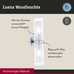 Wandleuchte Luena Chrom / Klarglas - Silber / Weiß - Flammenanzahl: 2