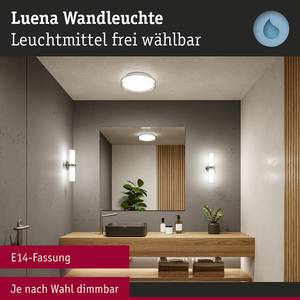 Wandleuchte Luena Chrom / Klarglas - Silber / Weiß - Flammenanzahl: 2