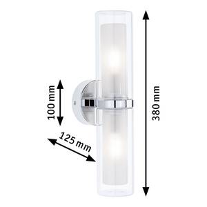 Wandleuchte Luena Chrom / Klarglas - Silber / Weiß - Flammenanzahl: 2