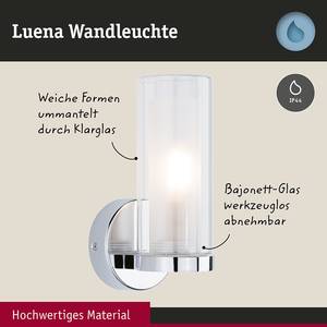 Wandlamp Luena chroom/transparant glas - zilverkleurig/wit - Aantal lichtbronnen: 1