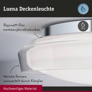 Deckenleuchte Luena Chrom / Klarglas - Silber / Weiß - 1-flammig - Durchmesser: 25 cm