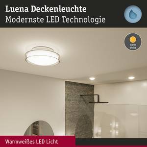 Plafondlamp Luena chroom/transparant glas - zilverkleurig/wit- 1 lichtbron - Diameter: 25 cm