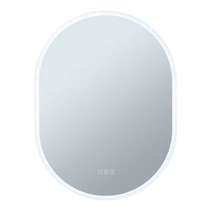 Miroir de salle de bain Mirra ovale Aluminium - Blanc