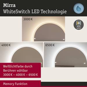 Miroir de salle de bain Mirra ovale Aluminium - Blanc