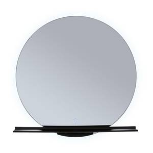 Specchio da bagno Rotondo Miro Alluminio - Nero - Profondità: 11 cm