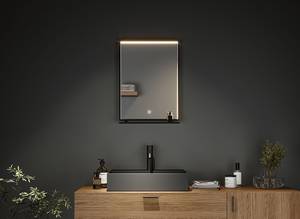 Specchio da bagno Rotondo Miro Alluminio - Nero