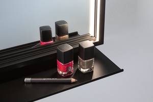Specchio da bagno Rotondo Miro Alluminio - Nero