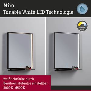 Specchio da bagno Rotondo Miro Alluminio - Nero