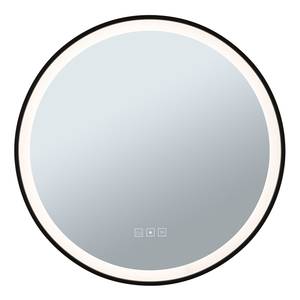 Miroir de salle de bain Mirra rond Aluminium - Noir