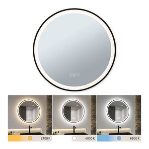 Miroir de salle de bain Mirra rond Aluminium - Noir