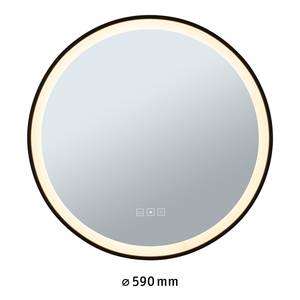 Miroir de salle de bain Mirra rond Aluminium - Noir