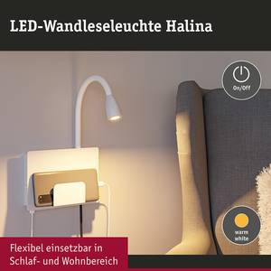 Wandleuchte Halina Aluminium - 1-flammig - Weiß