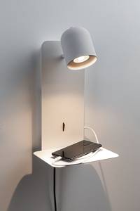 Lampada da parete Malena Alluminio - 1 punti luce - Bianco