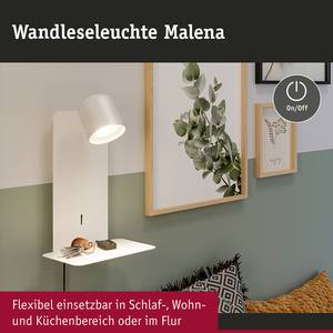 Wandlamp Malena aluminium - 1 lichtbron - Wit