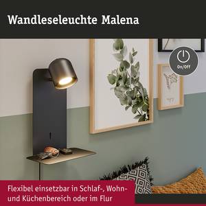 Applique murale Malena Aluminium - 1 ampoules - Noir