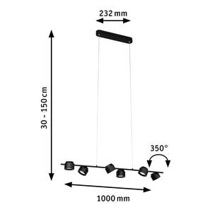 Pendelleuchte Puric Pane Wire Aluminium - Schwarz - 6-flammig