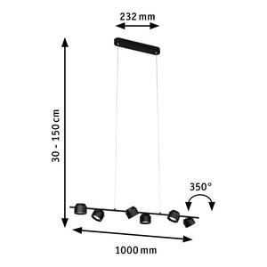 Pendelleuchte Puric Pane Wire ZB Aluminium - Schwarz - 6-flammig