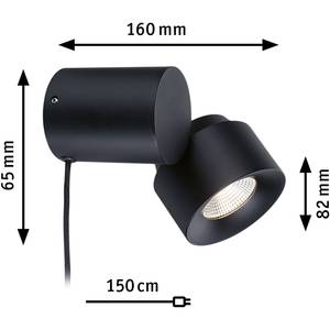 Lampada da parete Puric Pane ZB Alluminio - Nero - 1 punti luce