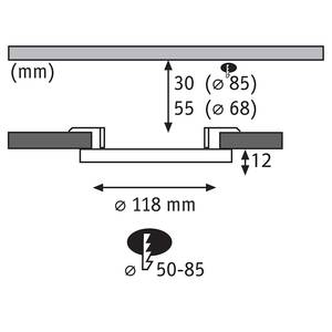 Plafonnier Areo rond Matière plastique - 1 ampoule - Blanc - Diamètre : 12 cm - Blanc chaud