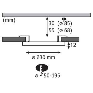 Lampada Areo 3-Step-Dim rotondo Materiale plastico - 1 punti luce - Bianco - Diametro: 23 cm - Bianco caldo