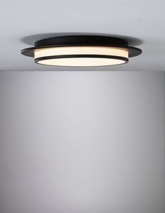 Lampada da soffitto Egron Alluminio / Vetro materiale plastico - Nero - 1 punto luce