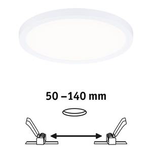 Plafonnier Areo rond Matière plastique - 1 ampoule - Blanc - Diamètre : 18 cm - Blanc chaud - Blanc neutre