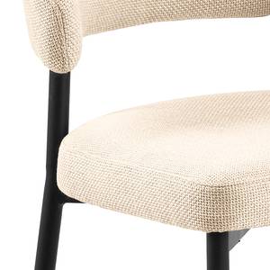 Chaises capitonnées Asbo - Lot de 2 Tissu structuré Badia: Beige