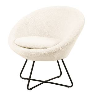 Fauteuil design Eicken Crème - Tissu teddy Tefta: Crème