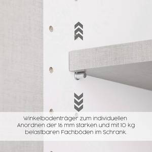 Draaideurkast Voyager met spiegel Metallic grijs - Breedte: 140 cm - Zonder lade