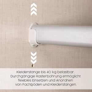Drehtürenschrank Voyager mit Spiegel Eiche Artisan Dekor / Alpinweiß  - Breite: 140 cm - Ohne Schubladen