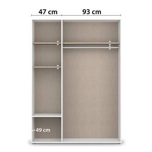 Armoire Voyager avec miroir Blanc alpin - Largeur : 140 cm - Avec tiroirs